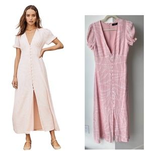 O.P.T Light Pink Deep-V Maxi Dress